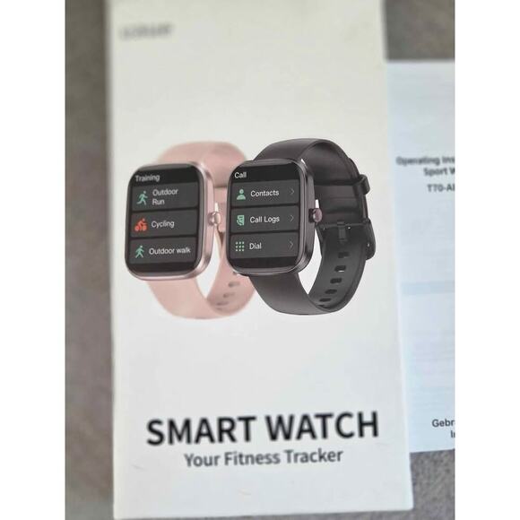 “Smart Watch Fitness Tracker – Waterproof, Heart Rate, Calls, Pink Strap” - Picture 1 of 6
